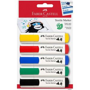 Faber-Castell textielmarker - set 5 stuks - FC-159520