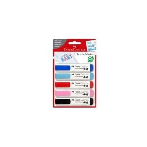 Faber-Castell 159530, Schwarz, Blau, Hellblau, Pink, Rot, Meißel, Mehrfarben, Kunststoff, Stoff