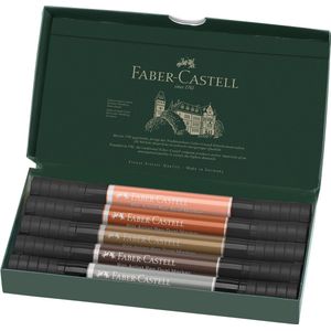 Faber-Castell Pitt Artist Pen Dual Marker, Portret Portemonnee van 5, Gekleurde Marker Pennen, Tekening, Thuiskantoor, Kunst, Kleurplaten