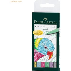 Tuschezeichner Pitt Artist Pen Pastel sortiert VE=6 St&#252;ck Etui