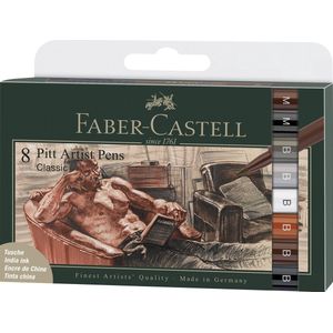 Faber-Castell tekenstift - Pitt Artist Pen - 8-delig - Classic - FC-167172