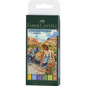 Faber-Castell tekenstift Pitt Artist Pen 6-delig etui lijnbreedte B - Summer - FC-167178