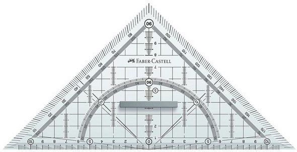 Faber Castell Geometriedreieck Grip groß Kunststoff 22 cm durchsichtig