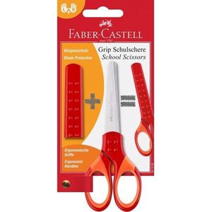 Faber-Castell 181550 - Schoolschaar Grip, met lemmetbescherming, rood, 1 stuk