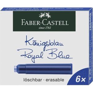 Faber-Castell inktpatronen vulpen - blauw - 6 stuks - uitwisbaar - FC-185506