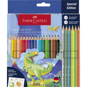 FABER-CASTELL Colour Grip Buntstifte farbsortiert, 24 St.