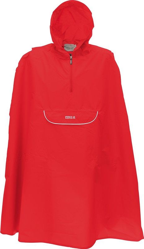 Pro-X Elements - Pasino - Opbergbare Regenponcho - Rood - Voor Kinderen