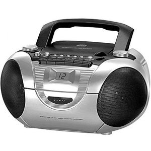 Soundmaster SCD5350SI Radio/CD-speler met externe microfoon, zilver/zwart