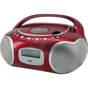 Soundmaster SCD4200RO Draagbaar stereo-systeem, analoog en digitaal, 3 W, rood, zilver - draagbare stereo-systemen (analoog en digitaal, DAB+, FM, PLL, Player, CD-R, CD-RW, programma, herhalen, 3 W)