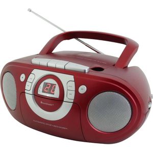 Soundmaster SCD5100RO - Boombox met FM-radio en Cassettespele - Rood