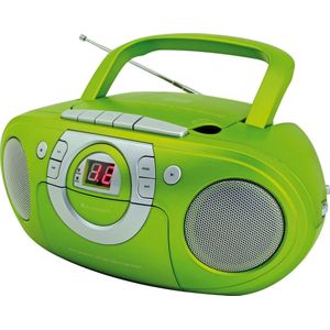 Soundmaster SCD5100GR - Boombox met FM-radio en cassettespeler, groen
