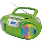 Soundmaster SCD5800GR - Boombox met FM-radi - Cassettespele - CD en Externe Microfoo - Groen