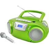 Soundmaster SCD5800GR - Boombox met FM-radi - Cassettespele - CD en Externe Microfoo - Groen