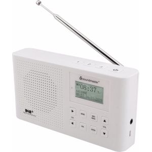 Soundmaster DAB160WE - Draagbare DAB+/FM-radio met ingebouwde oplaadbare accu, wit
