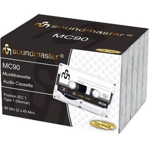 Soundmaster MC905P - Cassettebandjes 90 minuten, bundelverpakking (5 stuks)