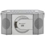 Soundmaster RCD1755SI - Draagbare stereo kofferradio met verticale CD/MP3-speler, zilver