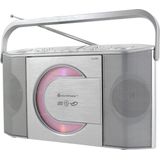 Soundmaster RCD1755SI - Draagbare stereo kofferradio met verticale CD/MP3-speler, zilver