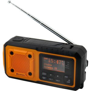 Soundmaster DAB112OR - Compacte DAB+ noodradio met ingebouwde accu, solar en LED-verlichting