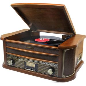 Soundmaster - NR565DAB - Stereo Muziekcenter - Hout - DAB+ - Bluetooth - Platenspeler - CD - Cassette