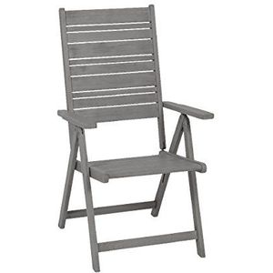 greemotion 128658 Maui Klapstoel met hoge rugleuning voor balkon en terras, grijs, 9,8 x 6 x 1,5 cm