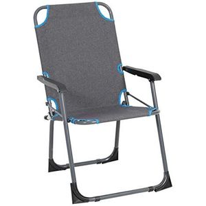 greemotion campingstoel Lido, opvouwbare tuinstoel voor buiten, relaxstoel met aluminium frame en hoes van polyester in grijs/blauw, grijs, blauw