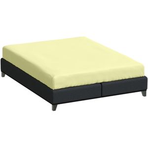 Amqua Bettlaken 200x200 - Baumwolle, Dunkelblau - Spannbettlaken für hohe Matratzen bis 30cm Steghöhe - Mako Satin Bettlaken 200x200 Navy