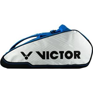 VICTOR Unisex - Volwassen Doubletthermobag 9114 B tennisracket tas, blauw/wit, eenheidsmaat