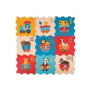 Bieco - Dieren Trein - Puzzel Mat - Multikleur - Schuimrubber - 9 Stuks