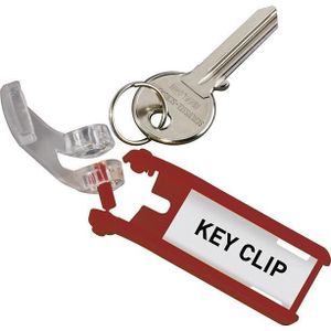 DURABLE sleutelclips - kunststof - 6 stuks Rood