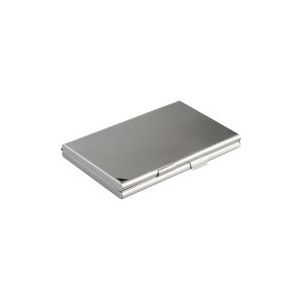 Visitenkartenspender Business Card Box duo f&#252;r 20 Karten metall silber