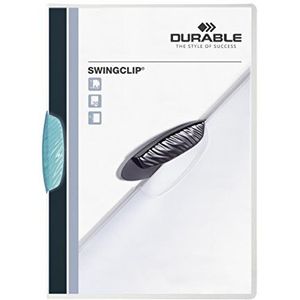 DURABLE - SWINGCLIP clipmappen, DIN A4, clip middelblauw, kleur van het overhemd: transparant, met Transclucide clip (2260-14)