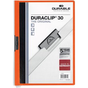 Klemmap Durable Duraclip A4 3mm 30 vellen oranje | 25 stuks