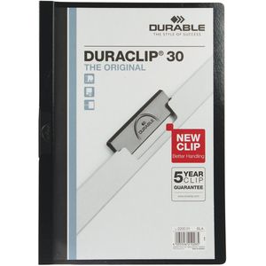 Durable 220001 Klemmap Duraclip Original 30 (voor 1-30 vellen A4), 25 stuks, zwart