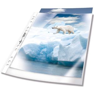 DURABLE insteekhoesjes Premium, A4, bovenaan open, 100 stuks, generfd, transparant
