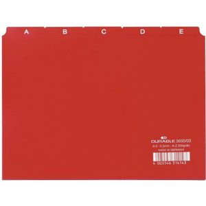 Leitregister A-Z A5quer PP 25-teilig rot