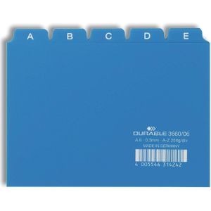 DURABLE Karteikartenregister A-Z blau für DIN-A6-Karteikästen