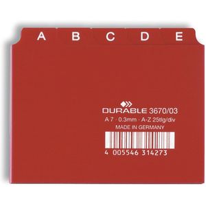 Leitregister A-Z A7quer PP 25-teilig rot