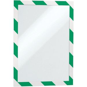Durable 4944131 Infokader Duraframe Security (A4, zelfklevend met magnetische sluiting) 2 stuks, groen/wit