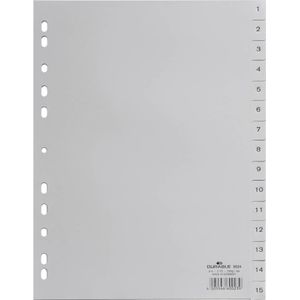 Durable 652410, Numerischer Registerindex, Polypropylen (PP), Grau, Porträt, A4, 230 mm