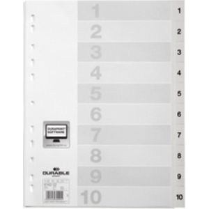 Durable Register 616202 DIN A4 1-10 geprägte Taben weiß