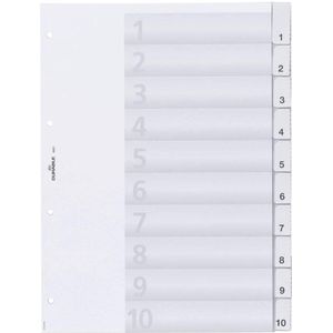 Ordnerregister din A4 1-10 blanko Kunststoff transparent 10 Registerblätter