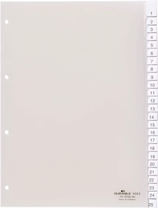 Durable Register A4 blanko PP 25-teilig transparent