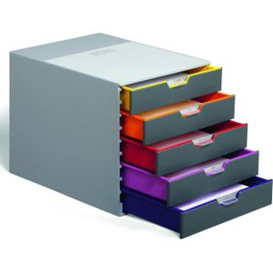 Durable Ladenkast VARICOLOR® 5 - Grijs/meerkleurig - 5 laden - A4