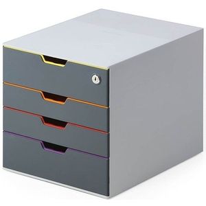 Durable ladenblok Varicolor Safe, 4 lades waarvan de bovenste met slot