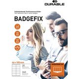 Durable Badgefix 836302 badges, zelfklevend, 46 x 105 mm, 240 stuks, wit