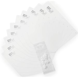 Durable vervangingsfolies voor gelaatsscherm 343110, met drukknopen, desinfecteerbaar, Made in EU, 10 stuks.