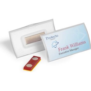 Durable - CLICK FOLD FixPLus Magneet Badgehouder - Voor een badge - 40 x 75 mm - 10 stuks - 825919 Transparant