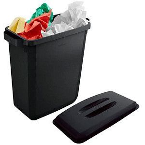DURABLE Afvalbak voor kringloopmateriaal DURABIN® ECO, inhoud 60 l, h x b x d = 645 x 590 x 282 mm, zwart