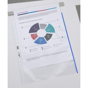 10 x Durable Prospekthülle Premium A4 PP 80 my glasklar/blau VE=10 Stü