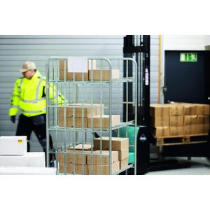 Durable 116219 10 stuks harde identificatiehoezen met sponning, A5-formaat, transparant